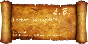 Locher Baltazár névjegykártya